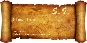 Sima Imre névjegykártya