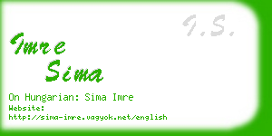 imre sima business card